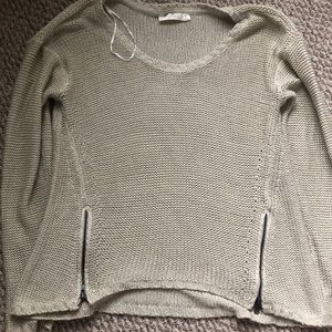 RD Style Nude Sweater with Zipper detail